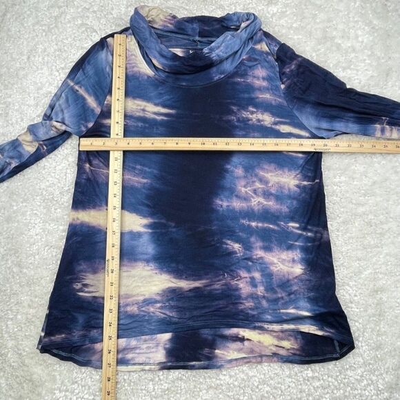 Soft Surroundings Blue Tie Dye Cowl Neck Tunic Pullover Top - Picture 6 of 7
